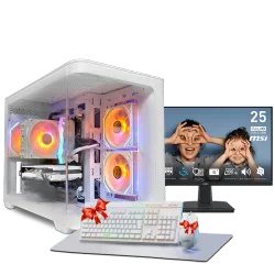 بي سي قيمنق, i5 14400F, RTX 3050, رام 16GB, تخزين 1 تيرا SSD,  ويندوز 11, تجميعة بي سي دي ذا ون مخصصة للالعاب مع شاشة تقسيط