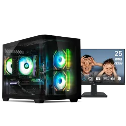 بي سي قيمنق, i5 14400F, RTX 3050, رام 16GB, تخزين 1 تيرا SSD,  ويندوز 11, تجميعة بي سي دي ذا ون مخصصة للالعاب مع شاشة