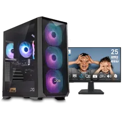 بي سي قيمنق, i5 14400F, RTX 3050, رام 16GB, تخزين 1 تيرا SSD,  ويندوز 11, تجميعة بي سي دي ذا ون مخصصة للالعاب مع شاشة