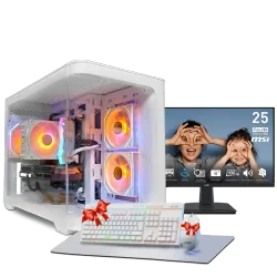 بي سي قيمنق, i5 14400F, RTX 3050, رام 16GB, تخزين 1 تيرا SSD,  ويندوز 11, تجميعة بي سي دي ذا ون مخصصة للالعاب مع شاشة