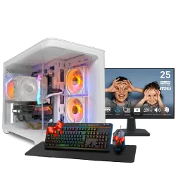 بي سي قيمنق, i5 14400F, RTX 3050, رام 16GB, تخزين 1 تيرا SSD,  ويندوز 11, تجميعة بي سي دي ذا ون مخصصة للالعاب مع شاشة تقسيط
