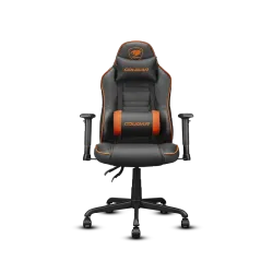 Cougar Fusion S Gaming Chair - Small Ergonomic Design with Breathable PVC/PU Leather, Lumbar & Neck Pillows, 2D Armrests, Steel Base, and 120kg Capacity