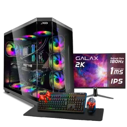 بي سي قيمنق, RYZEN 7 7800X3D, RTX 4070 SUPER, رام 32GB, تخزين 1 تيرا SSD, ويندوز 11, تجميعة بي سي دي اوميغا مخصصة للالعاب والتصميم وصناع المحتوى مع شاشة