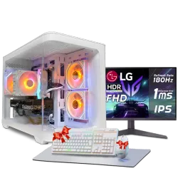 بي سي قيمنق, i5 14400F, RTX 5050, رام 16GB, تخزين 1 تيرا SSD,  ويندوز 11, تجميعة بي سي دي ذا ون مخصصة للالعاب مع شاشة