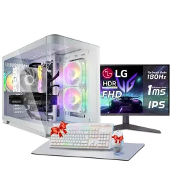 بي سي قيمنق, i5 14400F, RTX 5050, رام 16GB, تخزين 1 تيرا SSD,  ويندوز 11, تجميعة بي سي دي ذا ون مخصصة للالعاب مع شاشة