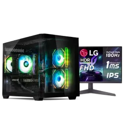 بي سي قيمنق, i5 14400F, RTX 5050, رام 16GB, تخزين 1 تيرا SSD,  ويندوز 11, تجميعة بي سي دي ذا ون مخصصة للالعاب مع شاشة