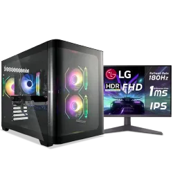 بي سي قيمنق, RYZEN 5 9600X, RTX 5060TI, رام 16GB, تخزين 1 تيرا SSD,  ويندوز 11, تجميعة بي سي دي ميغا مخصصة للالعاب مع شاشة 