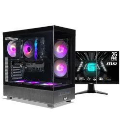 بي سي قيمنق, RYZEN 5 9600X, RTX 5060TI, رام 16GB, تخزين 1 تيرا SSD,  ويندوز 11, تجميعة بي سي دي ميغا مخصصة للالعاب مع شاشة 