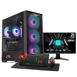 بي سي قيمنق, i5 14400F, RTX 5060TI, رام 16GB, تخزين 1 تيرا SSD,  ويندوز 11, تجميعة بي سي دي ميغا مخصصة للالعاب مع شاشة 