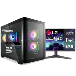 بي سي قيمنق, i5 14400F, RTX 5060TI, رام 16GB, تخزين 1 تيرا SSD,  ويندوز 11, تجميعة بي سي دي ميغا مخصصة للالعاب مع شاشة 