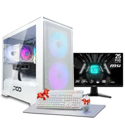 بي سي قيمنق, i5 14400F, RTX 5060TI, رام 16GB, تخزين 1 تيرا SSD,  ويندوز 11, تجميعة بي سي دي ميغا مخصصة للالعاب مع شاشة 