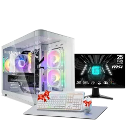 بي سي قيمنق, i5 14400F, RTX 5060TI, رام 16GB, تخزين 1 تيرا SSD,  ويندوز 11, تجميعة بي سي دي ميغا مخصصة للالعاب مع شاشة 