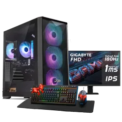 بي سي قيمنق, i5 14400F, RTX 5060TI, رام 16GB, تخزين 1 تيرا SSD,  ويندوز 11, تجميعة بي سي دي ميغا مخصصة للالعاب مع شاشة 