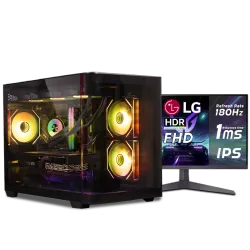 بي سي قيمنق, i5 14600KF, RTX 5060TI, رام 16GB, تخزين 1 تيرا SSD,  ويندوز 11, تجميعة بي سي دي ميغا مخصصة للالعاب والتصميم وصناع المحتوى مع شاشة 
