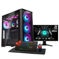 بي سي قيمنق, i5 14600KF, RTX 5060TI, رام 16GB, تخزين 1 تيرا SSD,  ويندوز 11, تجميعة بي سي دي ميغا مخصصة للالعاب والتصميم وصناع المحتوى مع شاشة 