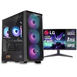  بي سي قيمنق, i5 14400F, RTX 5060, رام 16GB, تخزين 1 تيرا SSD,  ويندوز 11, تجميعة بي سي دي ليجيند مخصصة للالعاب مع شاشة