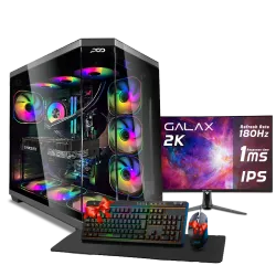 PC GAMING, RYZEN 7 7800X3D, RTX 5070, 32GB, SSD 1TB, WINDOWS 11, PCD OMEGA FOR GAMING, DESIGN, CONTENT CREATOR WITH MONITOR 