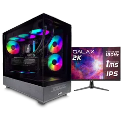 بي سي قيمنق, RYZEN 7800X3D, RTX 5070Ti, رام 32GB, تخزين 1 تيرا SSD, ويندوز 11, تجميعة بي سي دي ليدر مخصصة للالعاب والتصميم وصناع المحتوى مع شاشة