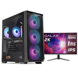 بي سي قيمنق, i5 14400F, RTX 5070 , رام 16GB, تخزين 1 تيرا SSD, ويندوز 11, تجميعة بي سي دي اوميغا مخصصة للالعاب مع شاشة