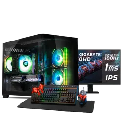 بي سي قيمنق, i5 14400F, RTX 5070 , رام 16GB, تخزين 1 تيرا SSD, ويندوز 11, تجميعة بي سي دي اوميغا مخصصة للالعاب مع شاشة