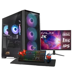 بي سي قيمنق, i5 14400F, RTX 5070 , رام 16GB, تخزين 1 تيرا SSD, ويندوز 11, تجميعة بي سي دي اوميغا مخصصة للالعاب مع شاشة