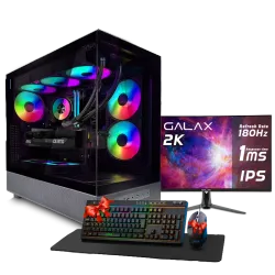 بي سي قيمنق, i9 14900KF, RTX 5070Ti , رام 32GB, تخزين 1 تيرا SSD, ويندوز 11, تجميعة بي سي دي ليدر مخصصة للالعاب والتصميم وصناع المحتوى مع شاشة