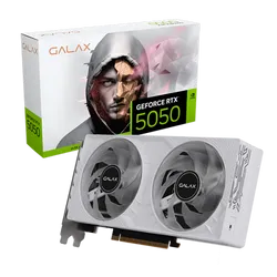 GALAX GeForce RTX 5050 White Graphics Card - 8GB GDDR6, 128-bit, 1-Click OC, Triple DisplayPort 2.1b, HDMI 2.1b, DLSS 4, Ray Tracing, VR Ready