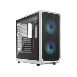 Fractal Design Focus 2 RGB White TG Clear Tint - Mid Tower Gaming CASE, Tempered Glass