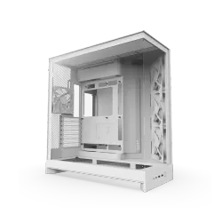 كيس كمبيوتر , NZXT , H9 Flow (2025) , مزدوج الحجرة , ميد تاور - أبيض بالكامل (CM-H92FW-01)