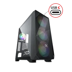 كيس كمبيوتر PCD Stellar RGB نوع C أسود