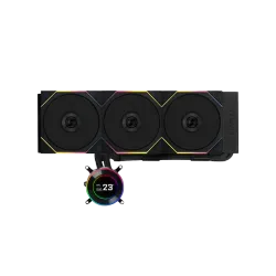 مبرد مائي , ليان لي , HydroShift II LCD-C 360N , بدون مراوح , بشاشة LCD - أسود (GHS2LCD36B)
