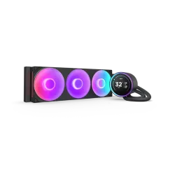 مبرد مائي , NZXT , Kraken Elite 360 RGB , شاشة , مضخة الجيل الثامن , مراوح RGB , أسود (RL-KR36E-B2)