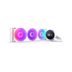 مبرد مائي , NZXT , Kraken Elite 360 RGB , شاشة , مضخة الجيل الثامن , مراوح RGB , أبيض (RL-KR36E-W2)