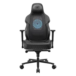 NxSys Aero Ergonomic Gaming Chair - Stylish Design with Elastomeric Mesh, ARGB Fan, Magnetic Cushion, Breathable PVC Leather, 3D Armrest, and Steel Frame ( BLACK )