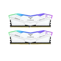 رام تيم جروب T-FORCE DELTA RGB سعة 32 جيجابايت (2x16 جيجابايت) DDR5 بسرعة 5600 ميجاهرتز CL38 - لون أبيض