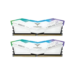 T-force Delta desktop memory set in RGB DDR5 colors and 16GB capacity from Team Group-5200MT – (2 X 8 GB, white color), white CL40