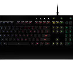 لوحة مفاتيح الألعاب Logitech G213 Prodigy RGB - تصميم متين بمفاتيح Mech-Dome مقاومة للسوائل، إضاءة RGB LIGHTSYNC بـ 5 مناطق قابلة للتخصيص، مسند راحة مدمج، أقدام قابلة للتعديل، وأزرار تحكم مخصصة للوسائط