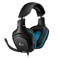 سماعة الألعاب السلكية Logitech G432 بتقنية الصوت المحيطي 7.1 - محركات 50 مم، DTS Headphone:X 2.0، ميكروفون قلبي 6 مم، كابل بطول 2 متر، متوافقة مع نظام Windows® عبر برنامج Logitech G HUB