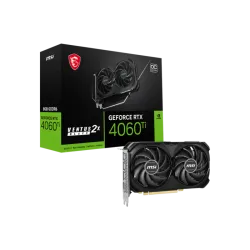 بطاقة رسومات جيفورس RTX 4060 Ti فينتوس 2X أسود 8G OC انفيديا RTX 4060 Ti، ذاكرة GDDR6 8GB ،18Gbps، منفذ Pcie‏ 4.0، DLSS3 من ام اس اي، سعة 8.0 GB، pci_e_x16