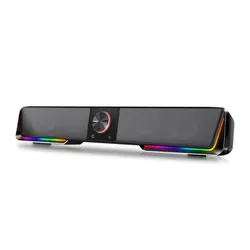 Redragon GS570 Darknets Bluetooth Speaker, 2.0 Stereo Soundbar, RGB Lighting, 3.5mm AUX & USB Connectivity, for PC, TV, Smartphone & More