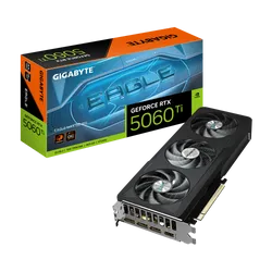 بطاقة الرسومات جيجابايت GeForce RTX 5060 Ti EAGLE MAX OC 16G – ذاكرة 16GB GDDR7، واجهة 128-بت، نظام تبريد WINDFORCE، مروحة Hawk، تقنية DLSS 4، معمارية NVIDIA Blackwell، هيكل معزز