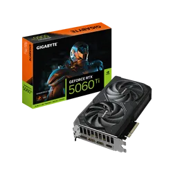 بطاقة رسومات جيجابايت GeForce RTX 5060 Ti WINDFORCE OC 8G – ذاكرة 8GB GDDR7، معمارية Blackwell، تقنية DLSS 4، مروحة Hawk، تبريد WINDFORCE المتطور، مكسورة السرعة مصنعياً، هيكل معزز
