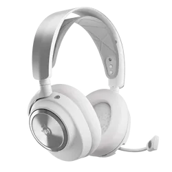 SteelSeries Arctis Nova Pro Wireless Multi-System Gaming Headset - Neodymium Magnetic Drivers - Active Noise Cancellation - Infinity Power System - ClearCast Gen 2Mic - PC, PS5, Switch, Mobile - White