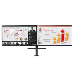 LG 27-inch QHD Monitor Ergo Dual with Daisy Chain (27QP88D-BS)