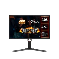 AOC شاشة العاب Q27G3ZE 27 انش 2K QHD 2560x1440 HDR 400 نوع لوحة IPS سريع معدل تحديث 240Hz وقت استجابة 0.5 مللي ثانية تقنية AMD فري سينك بريميوم حامل قابل للتعديل اسود واحمر