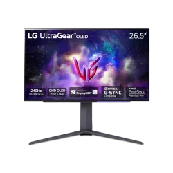 شاشة العاب الترا جير™ OLED بدقة QHD من LG، بمعدل تحديث 240Hz ووقت استجابة 0.3 مللي ثانية متوافقة مع تقنية جي تي جي وانفيديا ® جي-سينك ®، مقاس 27 انش، أسود