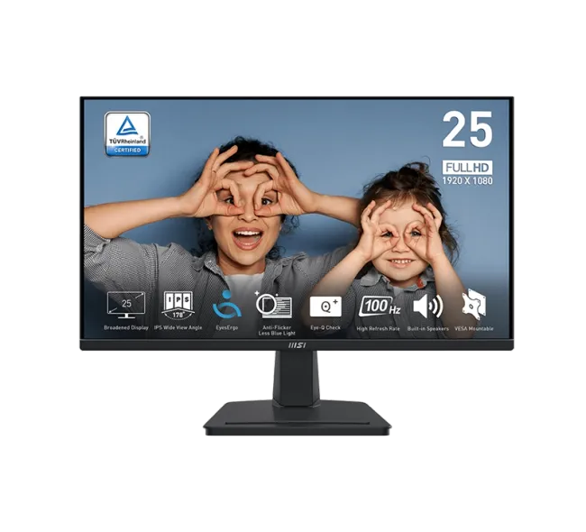 MSI PRO MP251 – 24.5″ FHD (1920×1080) 100 Hz 1 ms IPS Eye‑Care Business Monitor