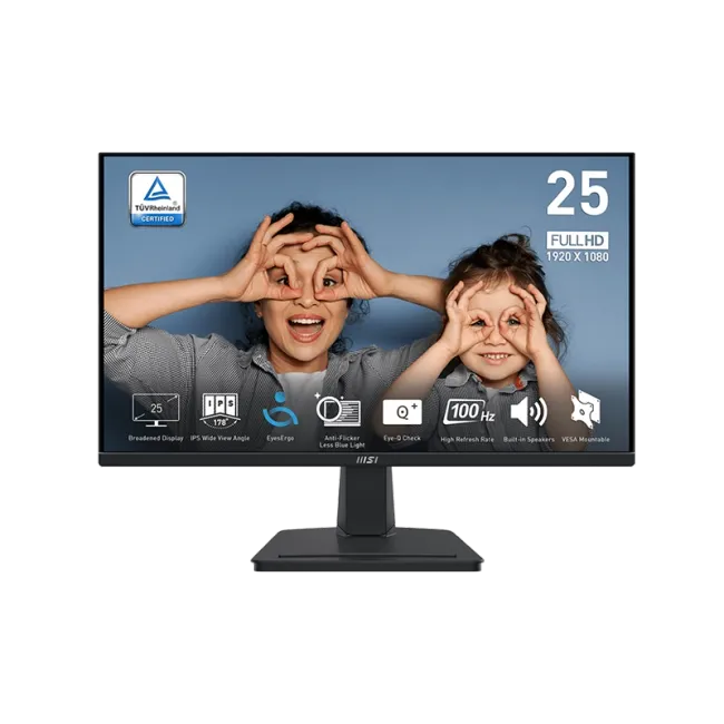 MSI PRO MP251 – 24.5″ FHD (1920×1080) 100 Hz 1 ms IPS Eye‑Care Business Monitor
