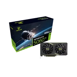 بطاقة الرسومات مانلي نيبولا GeForce RTX 5060 Ti – ذاكرة 8GB GDDR7، تقنية DLSS 4 بتوليد الإطارات المتعدد وإعادة بناء تتبع الأشعة المحسّنة، غطاء معدني مصبوب مع لوحة خلفية معدنية، مروحة متوقفة عند الخمول لتقليل الضوضاء