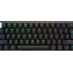 Logitech PRO X 60 LIGHTSPEED Wireless Gaming Keyboard - Compact 60% Design, Tactile Optical Switches, KEYCONTROL, LIGHTSYNC RGB, Onboard Profiles, 65h Battery Life, 1ms Report Rate, Multi-Device Connectivity (Wireless, Bluetooth, Wired)